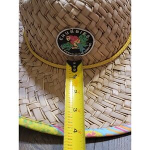 Chubbies The Weekend Has Arrived Straw Sun Hat Tropical Pineapple Print WideBrim